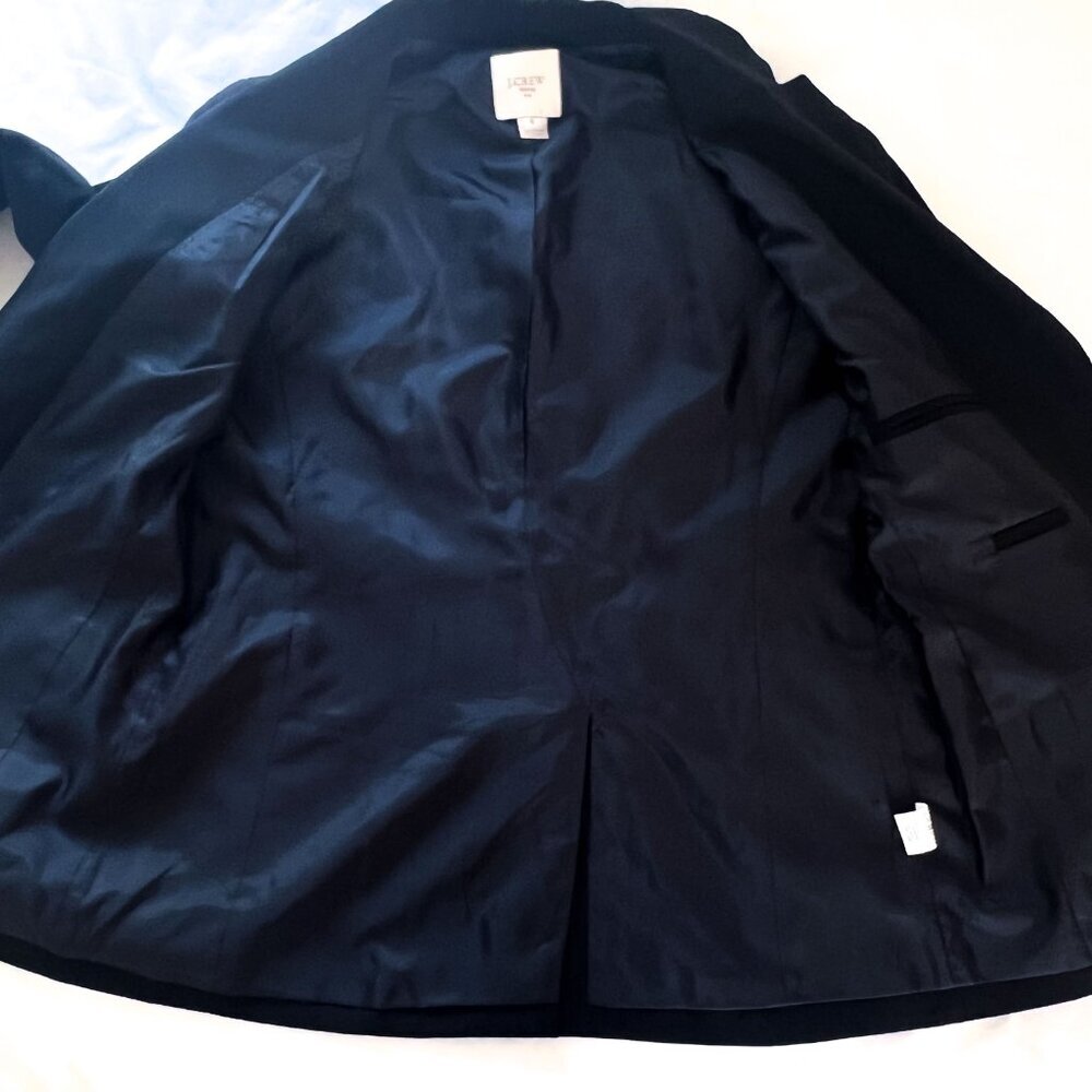 J. Crew Suiting Wool Navy Pinstripe Jacket Blazer Sz 6 - Picture 6 of 13